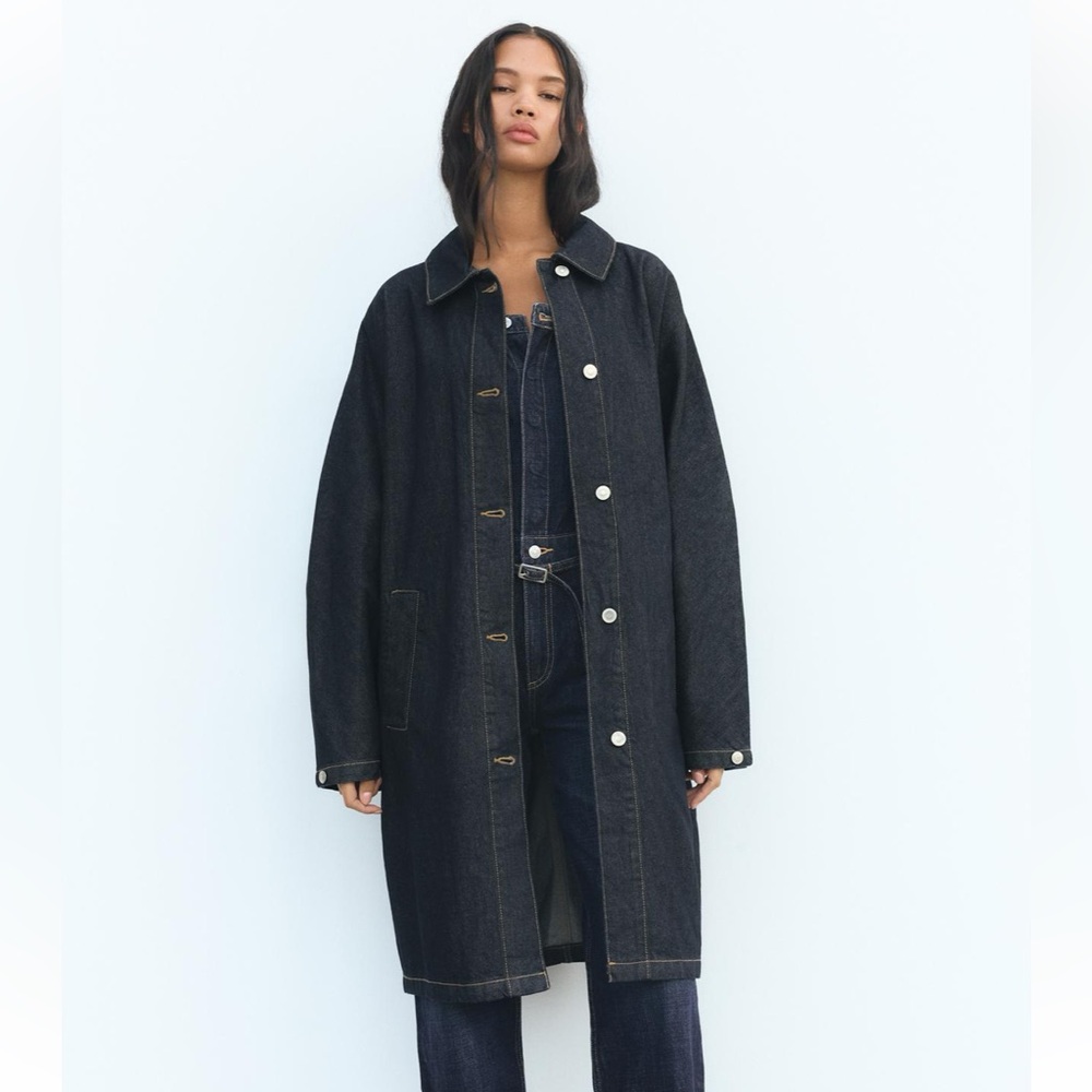 Zara trf denim trench coat